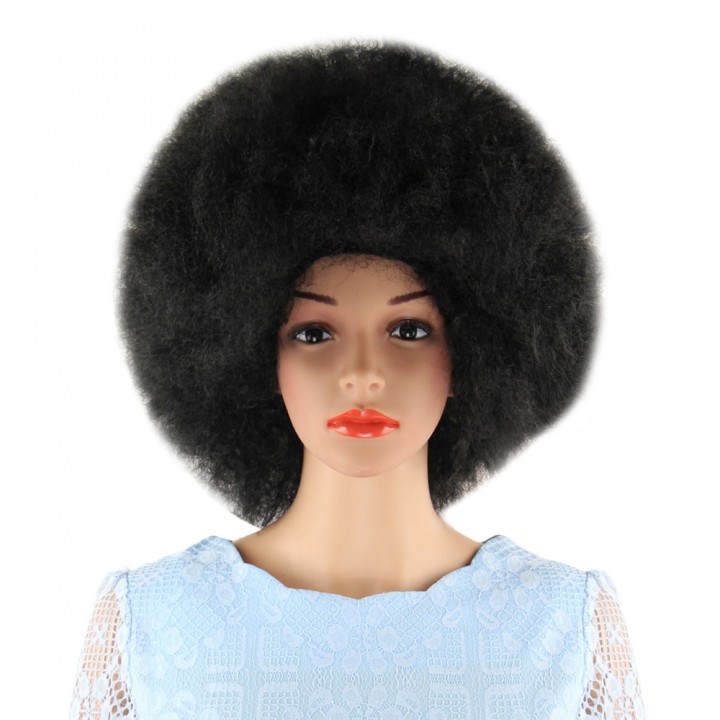 Short Black Wigs Inflated Fluffy Afro Hair for Win