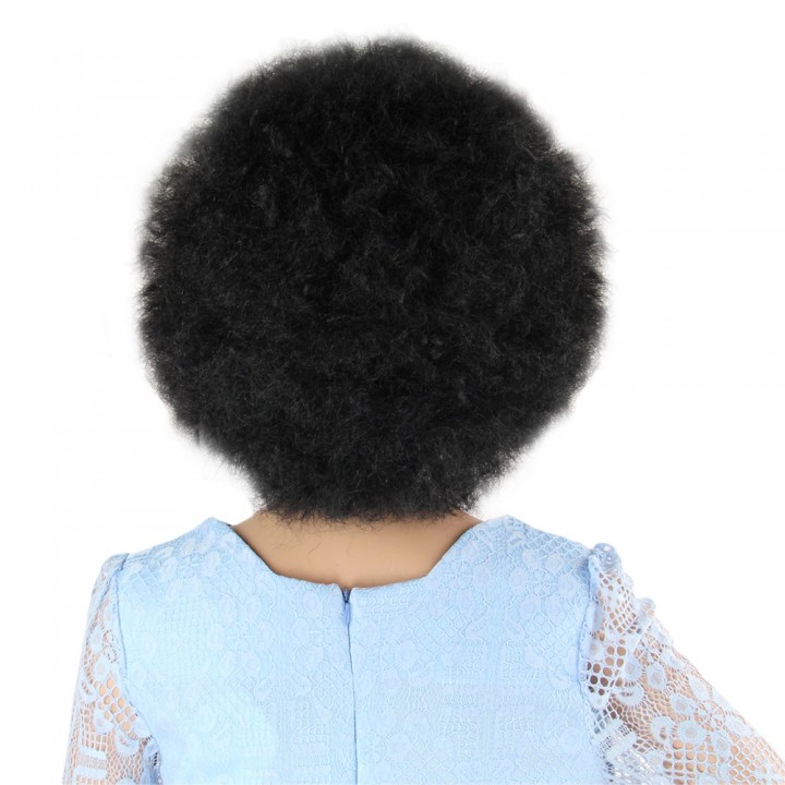 Short Black Wigs Inflated Fluffy Afro Hair for Win