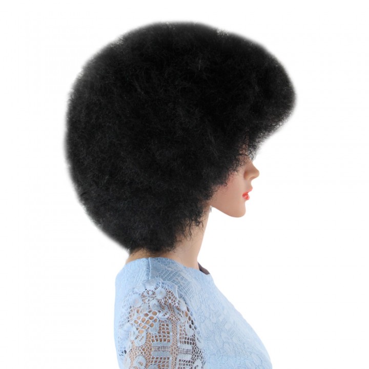Short Black Wigs Inflated Fluffy Afro Hair for Win