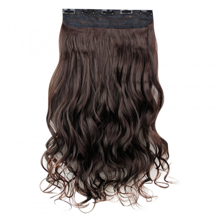 AISI HAIR Long Curly Synthetic 5 Clips in Wig Exte