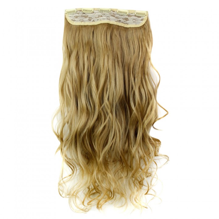 AISI HAIR Long Curly Synthetic 5 Clips in Wig Exte