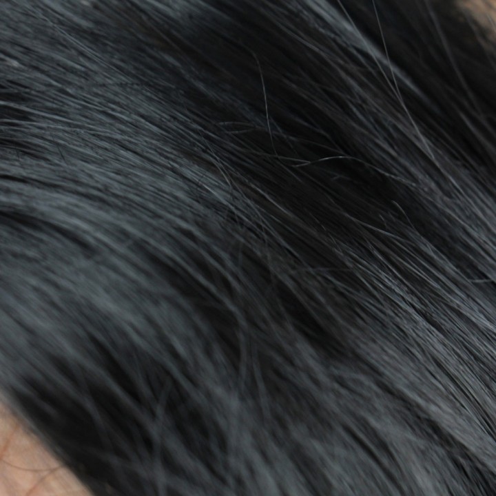 Long Straight Mixed Colors Black White Wigs Hallow