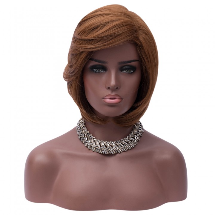 Medium Side Part Straight Feathered Bob Synthetic