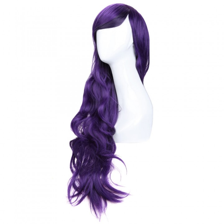 Curly Long Wig Hair Heat Resistant Purple Cosplay