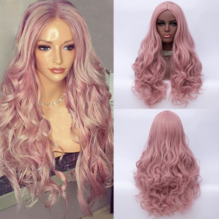 Long Center Parting Fluffy Wavy Synthetic Wig