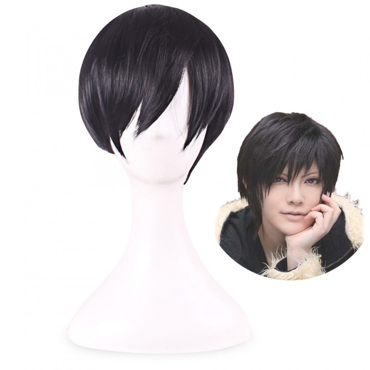 Handsome Sexy Men Short Straight Black Full Hair T