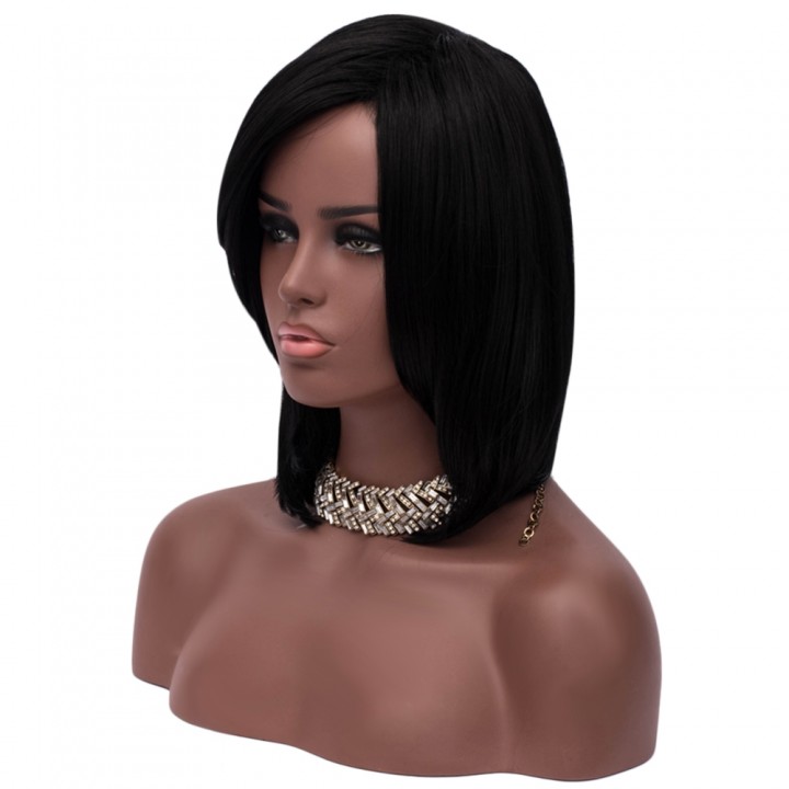 Medium Side Part Straight Feathered Bob Synthetic