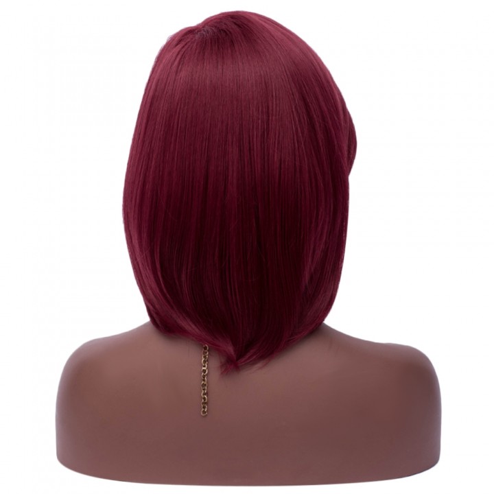 Medium Side Part Straight Feathered Bob Synthetic