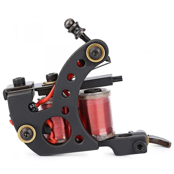 Classic Tattoo Iron Black Machine Gun 10 Wrap Coil