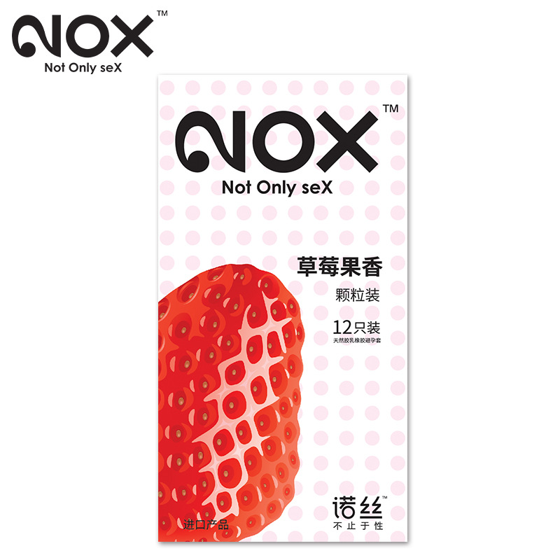 NOX Condoms 12pcs Dotted Strawberry Flavored Lubri