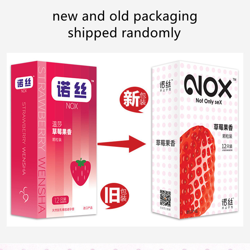 NOX Condoms 12pcs Dotted Strawberry Flavored Lubri