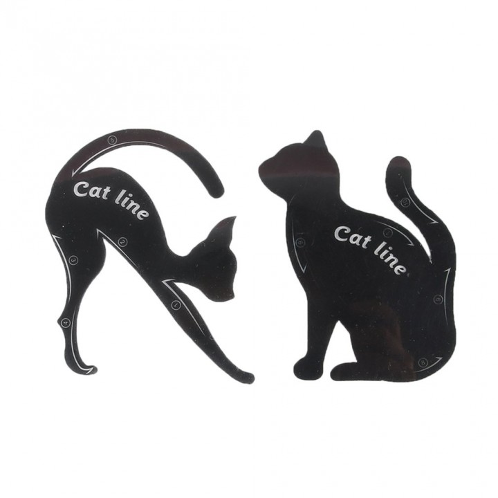 Cat Eye Tail Eyeliner Stencil Template Shaping Tools Eyebrows Template Card