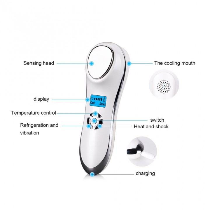 Ultrasonic Hot Cold Firming Face Electric Skin Firming Vibration Massager