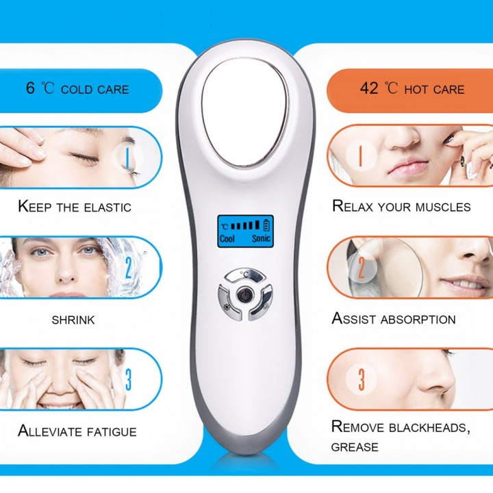 Ultrasonic Hot Cold Firming Face Electric Skin Firming Vibration Massager