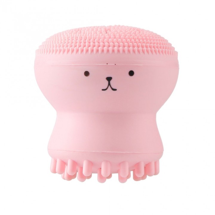 Cute Animal Small Octopus Shape Silicone Facial Cleaning Brush Exfoliator