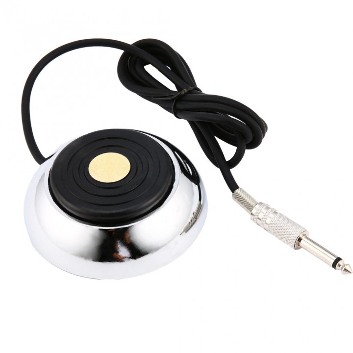 Stainless Steel Round Foot Pedal Switch Power Supply For Tattoo Machine