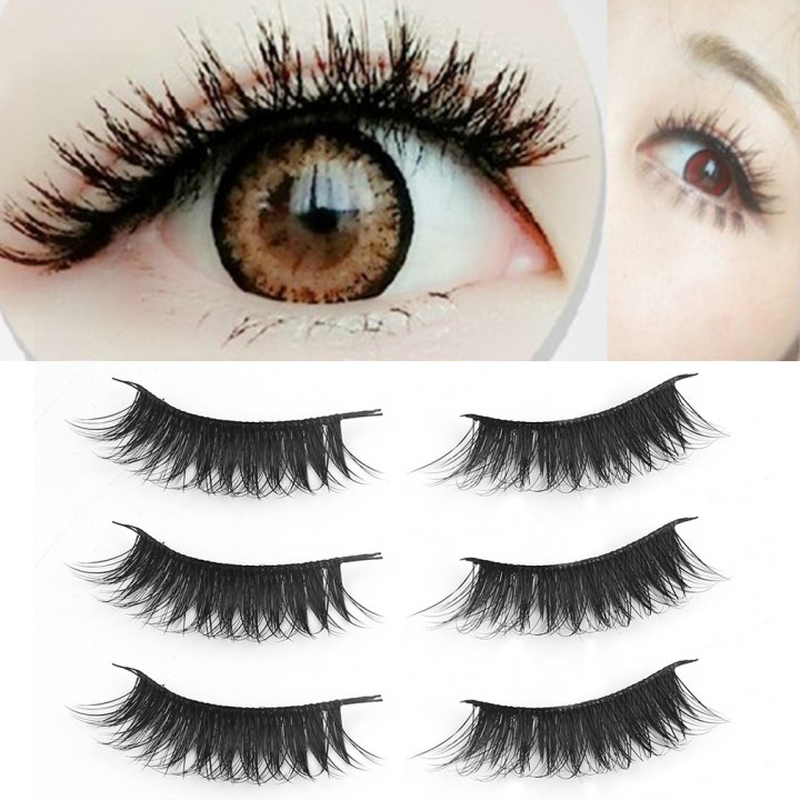 F57 Handmade False Eyelash Without Trace Transparent Stem Pure Manual view 4