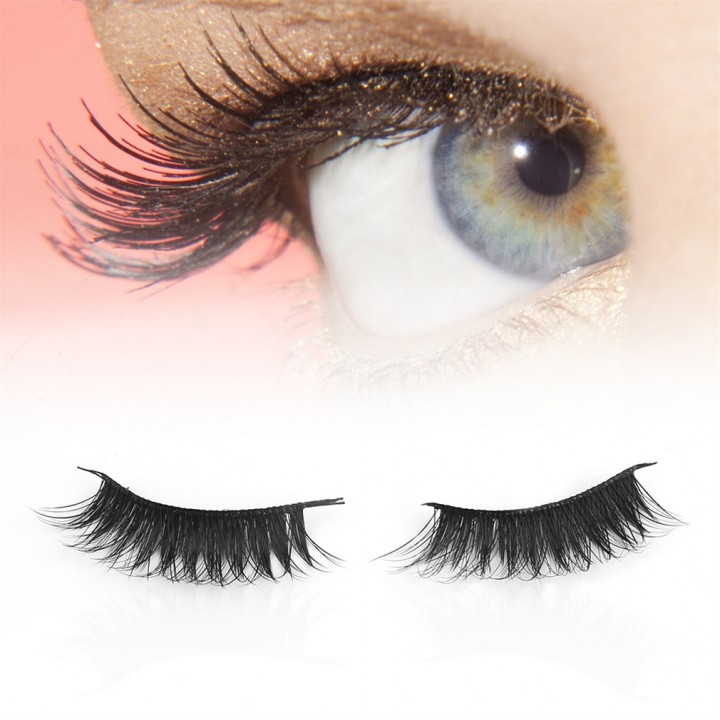 F57 Handmade False Eyelash Without Trace Transparent Stem Pure Manual view 5