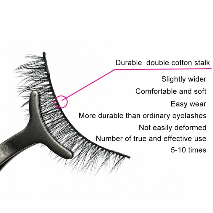 F57 Handmade False Eyelash Without Trace Transparent Stem Pure Manual view 6