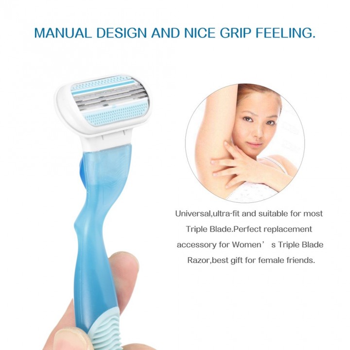 3 Blades 3 Layer Blade Women Razor Manual Shaving Handle Razor Stainless