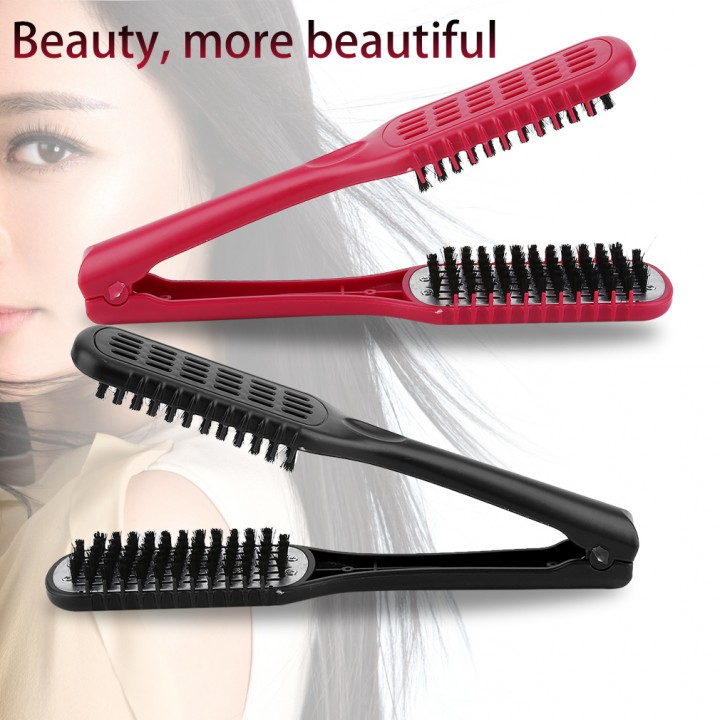 Ceramic Straightening Comb Double Sided Brush Clamp Hair Comb Hairstylig Tool