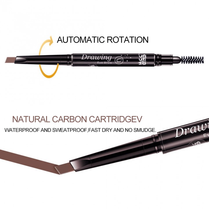 Double Head Automatic Rotation Waterproof Eye Brow Eyeliner Pen Makeup Pencil view 8