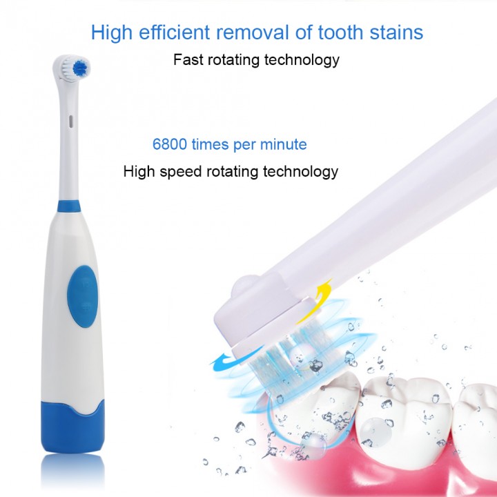 Portable Battery Operated Ultrasonic Sonic Rotary Electric Toothbrush Set