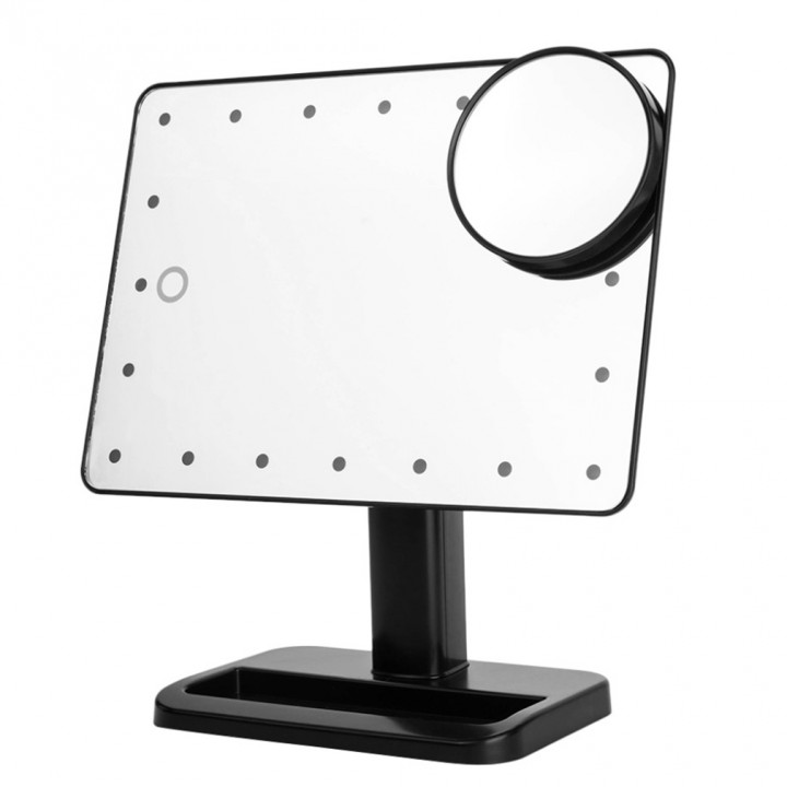 Magnifier LED Touch Screen Makeup Mirror Portable 20 LEDs Lighted Cosmetic
