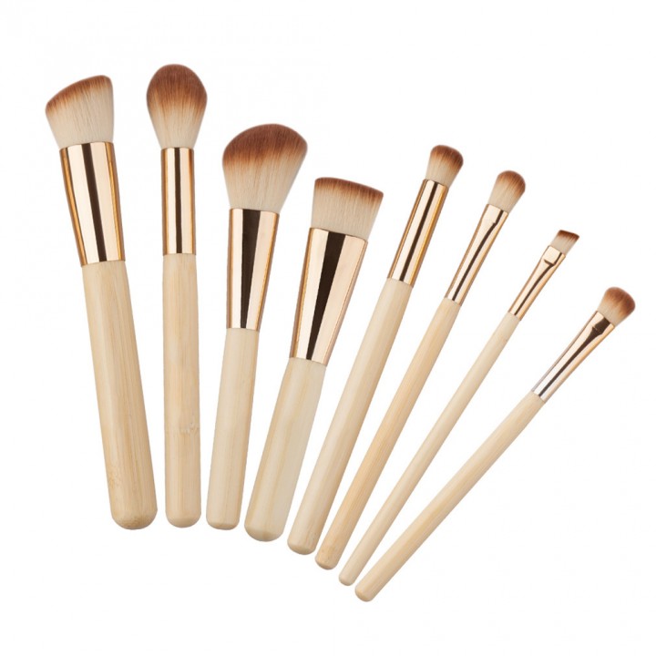 8PCS Professional Golden Tube Makeup Brushes Facial Daily Makeup Tools