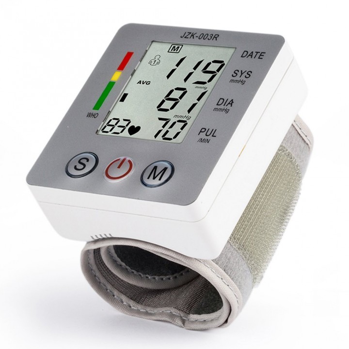 Wrist Blood Pressure Monitor Digital LCD Screen Heart Pulse Monitor Device