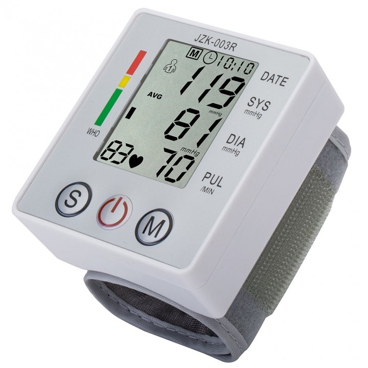 Wrist Blood Pressure Monitor Digital LCD Screen Heart Pulse Monitor Device