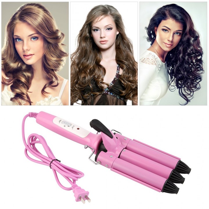 Three Barrel Triple Barrel Ceramic Hair Curling Iron Deep Waver Curler Tool