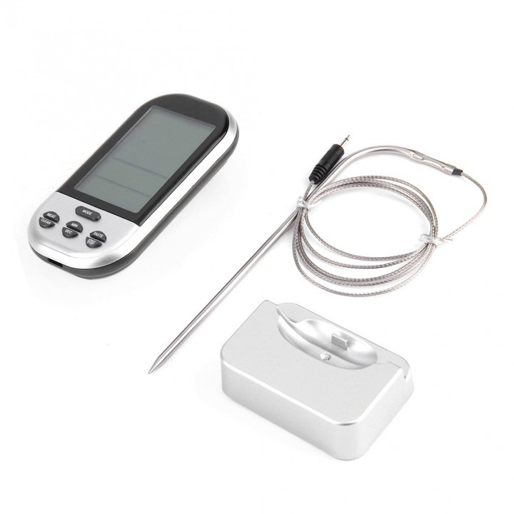 Wireless Remote Smoker Meat Food Thermometer Kitchen Cooking Oven BBQ + Dock