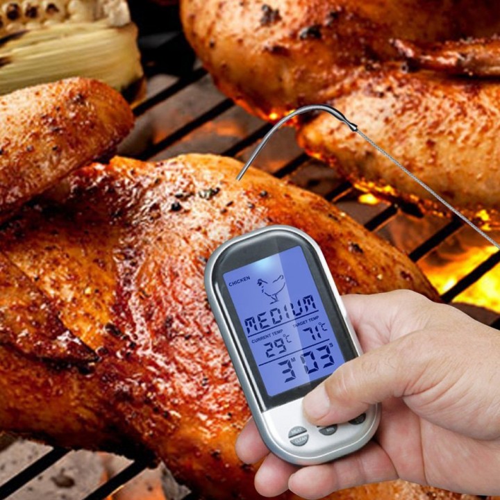 Wireless Remote Smoker Meat Food Thermometer Kitchen Cooking Oven BBQ + Dock