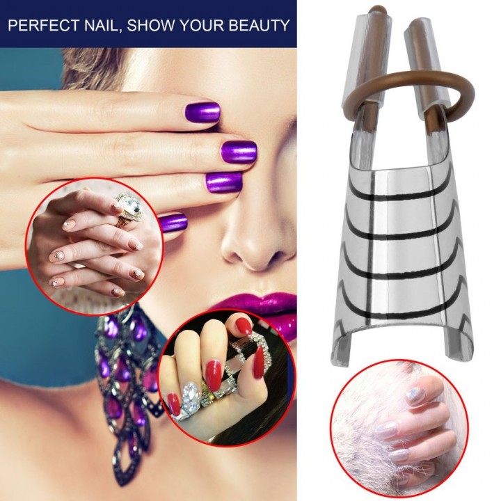 5pcs Reusable Nail Care Aluminum Prop Guide Forms Extension Tool Finger Rest