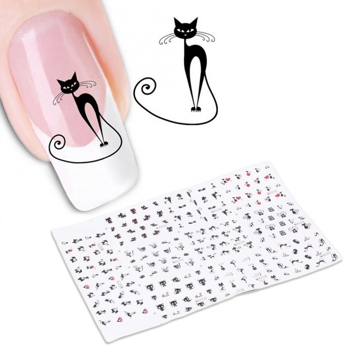 1 Sheet 3D Cartoon Cute Cat Nail Art Sticker Manicure Decal Tips DIY view 3