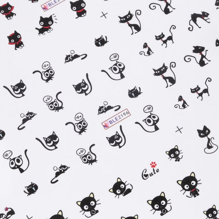 1 Sheet 3D Cartoon Cute Cat Nail Art Sticker Manicure Decal Tips DIY view 6