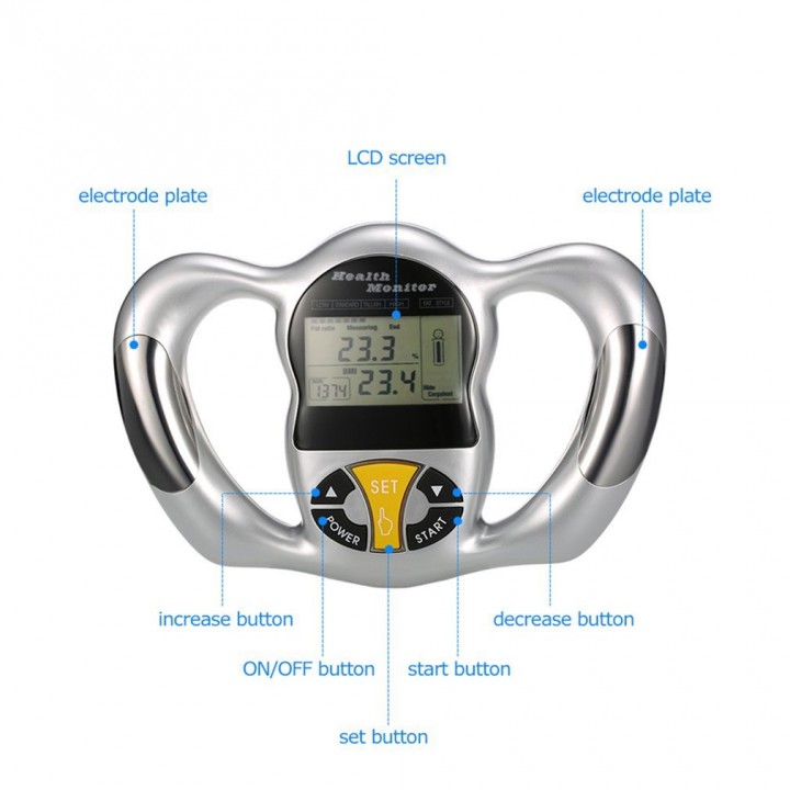 Digital LCD Body Fat Analyzer Weight Health Monitor Meter Handheld Tester