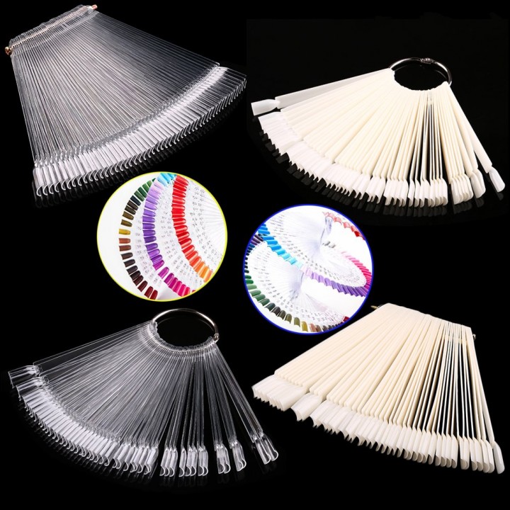 False Display Nail Art Fan Wheel Polish Practice Tip Sticks Nail Art 50pcs view 8