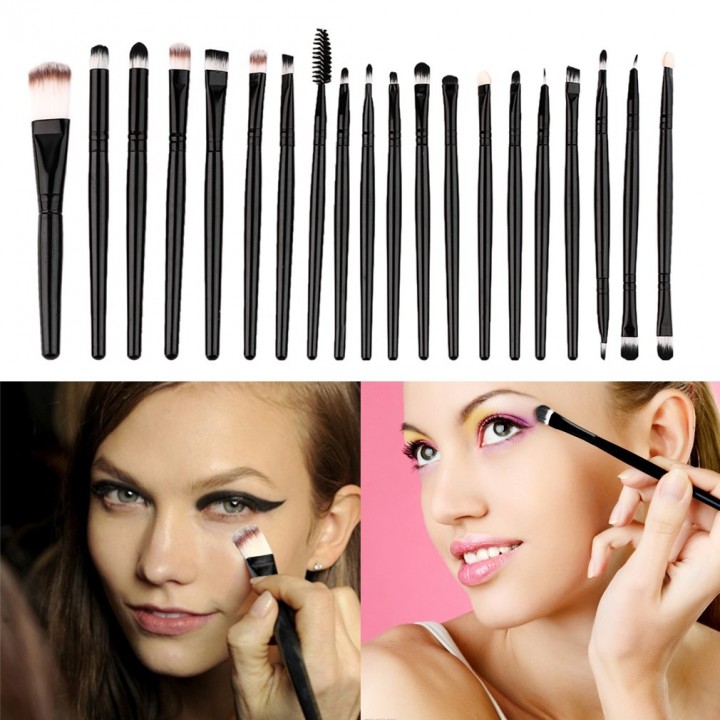 20 pcs Professional Makeup Beauty Cosmetic Blush Black Brushes Kits