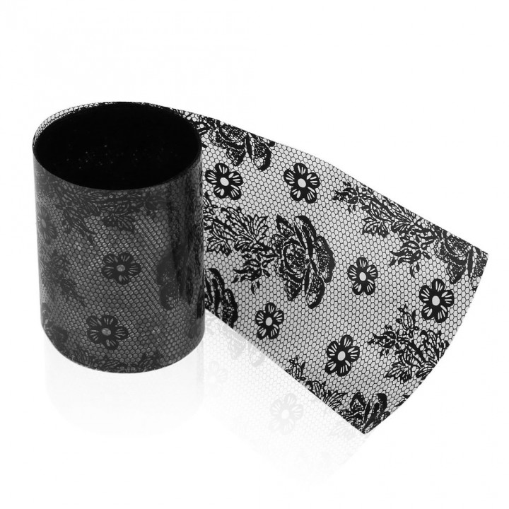 3D Black Lace Nail Art Foil Stickers Flower Nail Decals Tips Manicure Tool