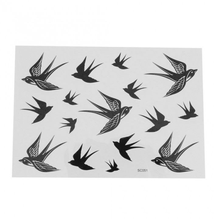 1 Sheet Swallow Bird Design Temporary Tattoo Paste Tattoos Makeup Sticker view 5