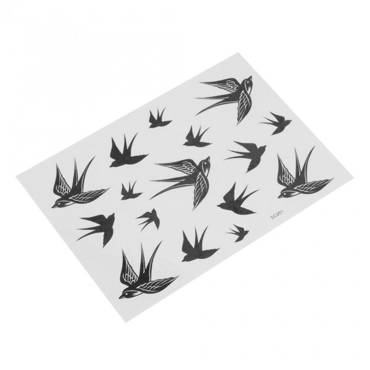 1 Sheet Swallow Bird Design Temporary Tattoo Paste Tattoos Makeup Sticker