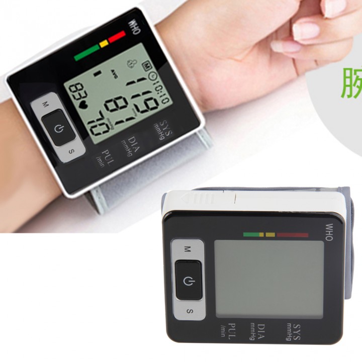 Automatic Digital Wrist Blood Pressure Upper Monitor Heart Meter LCD Screen