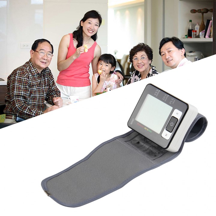 Automatic Digital Wrist Blood Pressure Upper Monitor Heart Meter LCD Screen