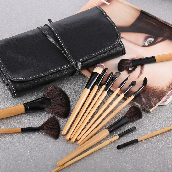 Pro 24 Pcs Makeup Brush Cosmetic Tool Kit Eyeshadow Powder Brush Set + Case