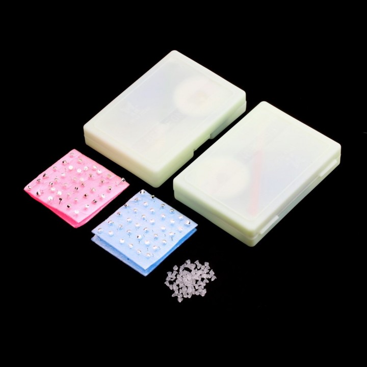 Professional Steel Ear Nose Navel Body Piercing Gun 72pcs Studs Tool Kit Set