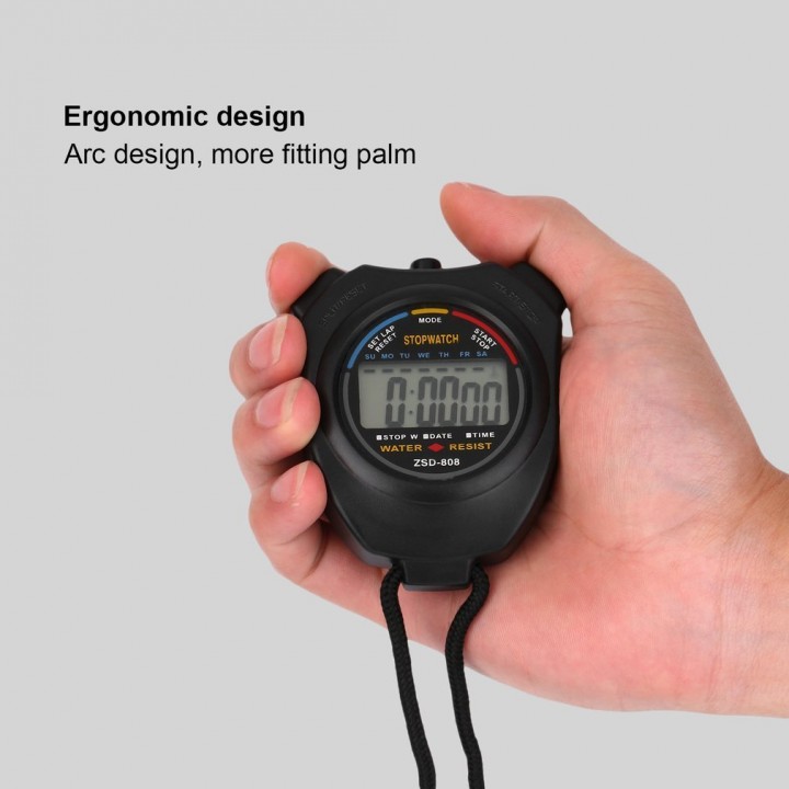 Stopwatch Handheld Digital LCD Sports Stopwatch Chronograph Counter Timer