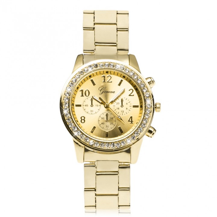 Geneva Bling Crystal Women Girl Unisex Stainless Steel Quartz Wrist Watch