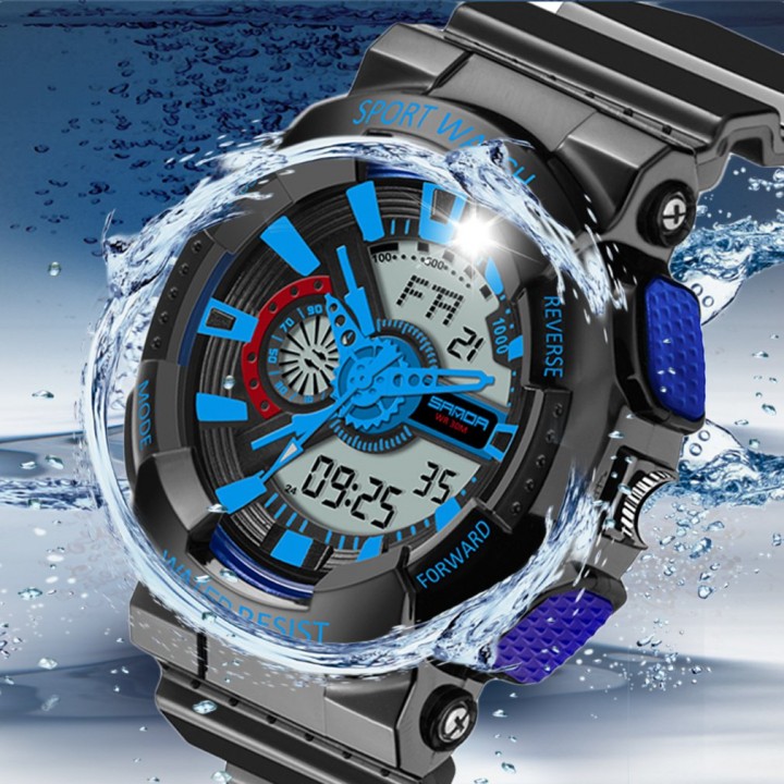 Mens LED Digital Multifunction Waterproof Sport Military Shock Watches